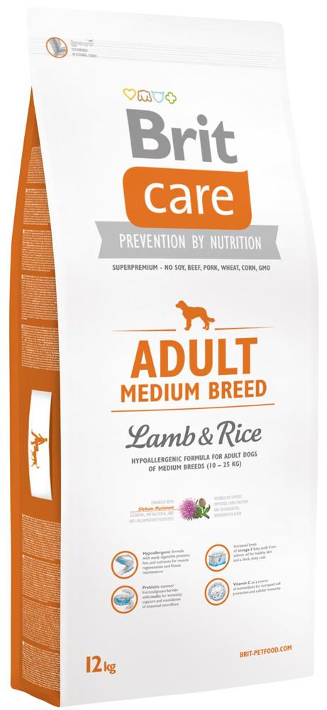 Brit Care (Брит Кеа) Adult Medium Breed (12 кг) корм для взрослых собак средних пород с ягненком и рисом